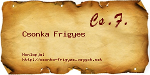 Csonka Frigyes névjegykártya