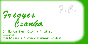 frigyes csonka business card